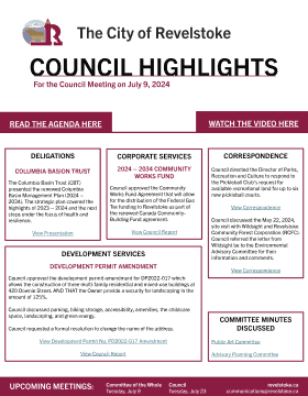 Council Highlights for July 9, 2024 Council Meeting (PDF)