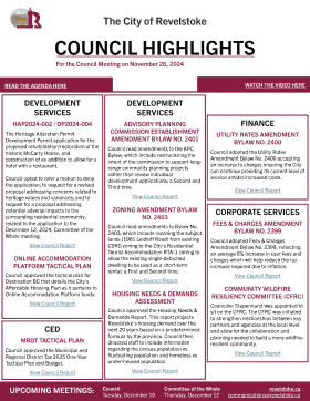 Council Highlights for November 26, 2024 Council Meeting (PDF)