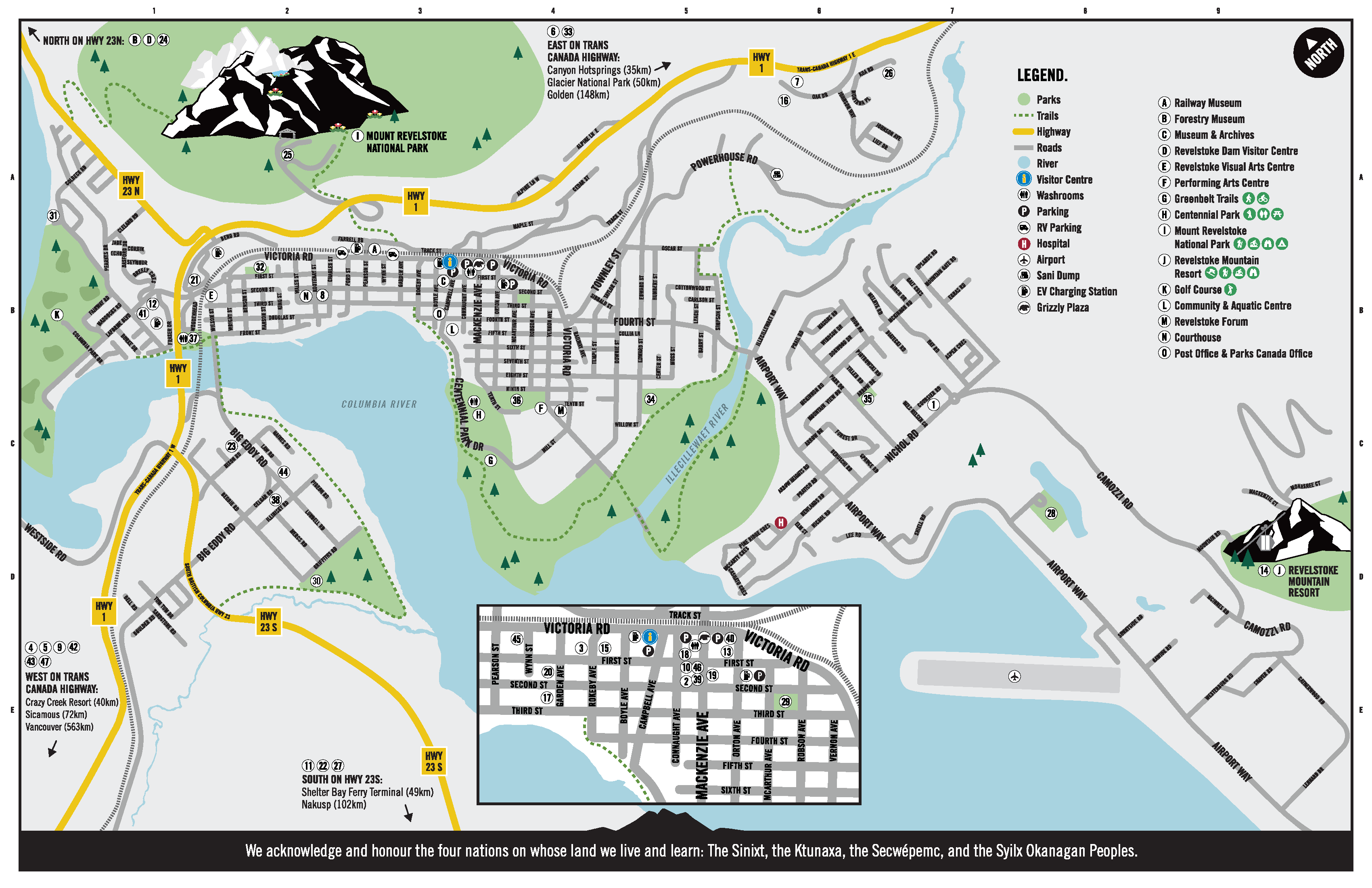 Map of the City of Revelstoke by Tourism Revelstoke - 2025
