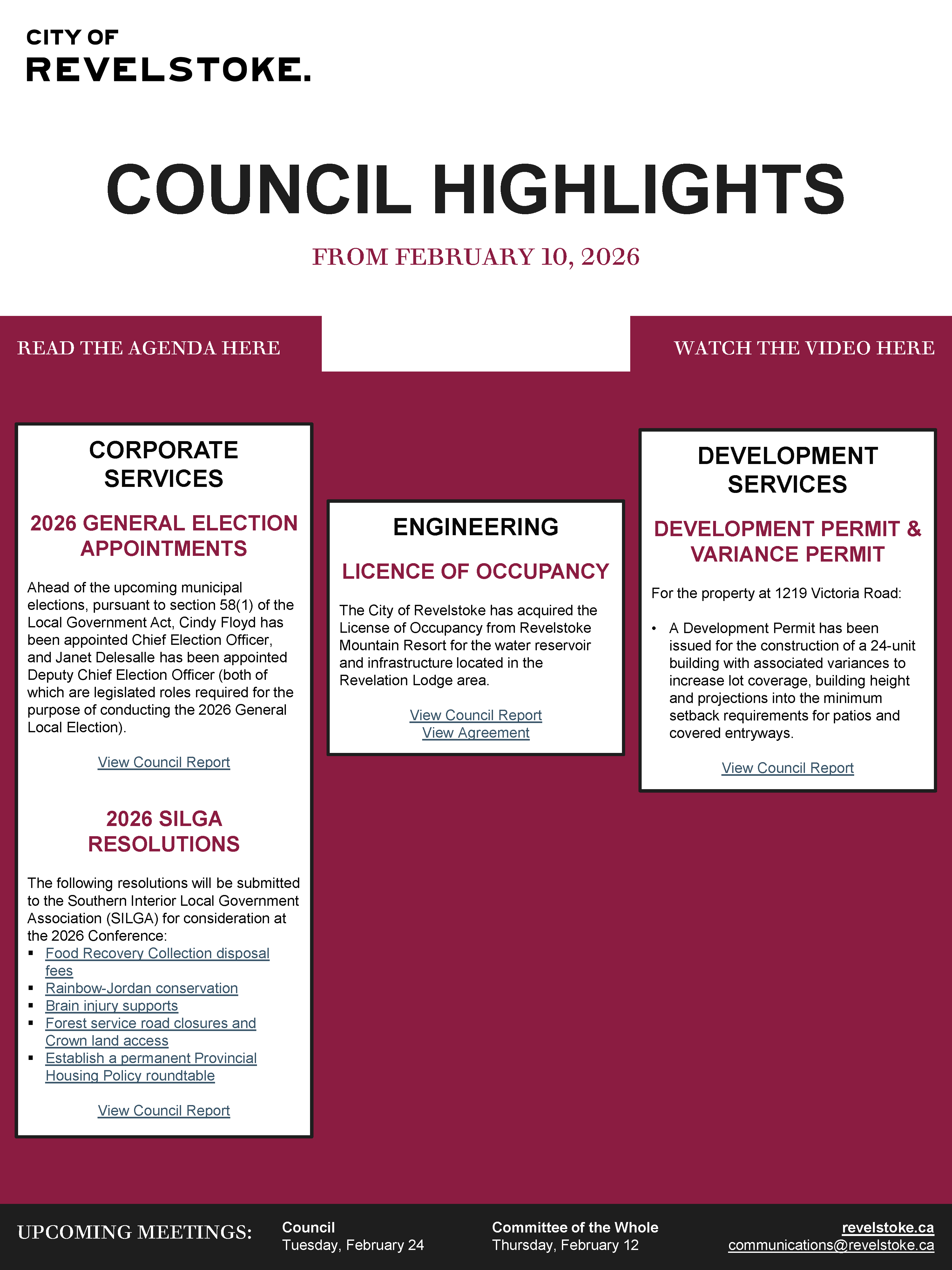 Council Highlights for February 10, 2026